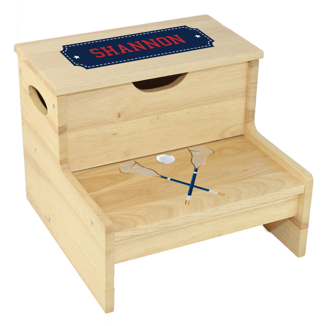 Wood Storage Stool - Lacrosse Sticks - MyBambino.com