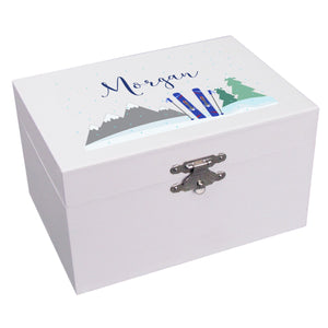 Mountain Ski Musical Ballerina Jewelry Box