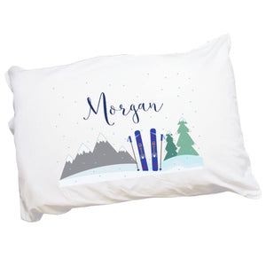 Personalized Mountain Ski Pillowcase