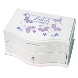 Girl's Princess Jewelry Box - Lavender Butterflies