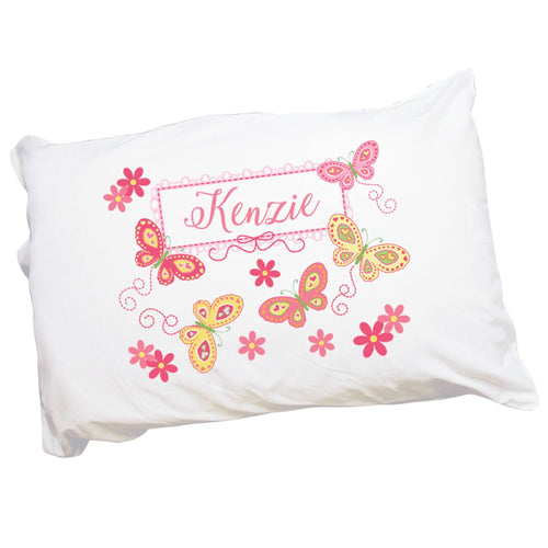 Pink and Yellow Butterflies Pillowcase