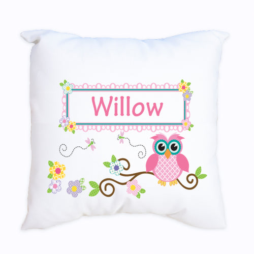 Personalized Calico Owl Throw Pillowcase