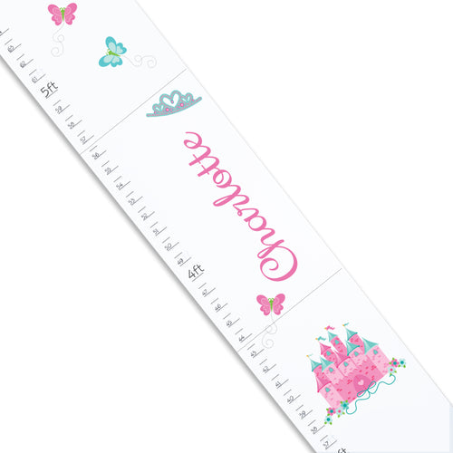 White Princess Castle Pink Teal Growth Chart