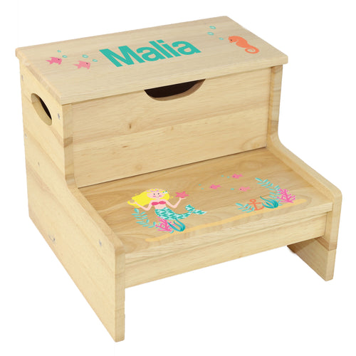Wood Storage Stool - Blonde Mermaid