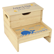 Wood Storage Stool - Blue Whale