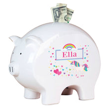 Personalized Piggy Bank - Unicorn