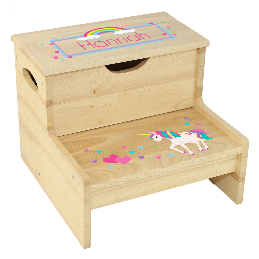 Wood Storage Stool - Unicorn