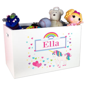 Girl's Unicorn Open Top Toy Box