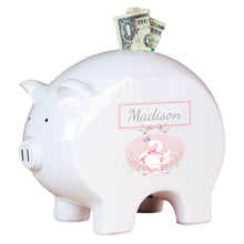 Personalized Piggy Bank - Princess Swan