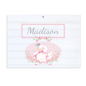 Custom Vintage Nursery Sign - Princess Swan