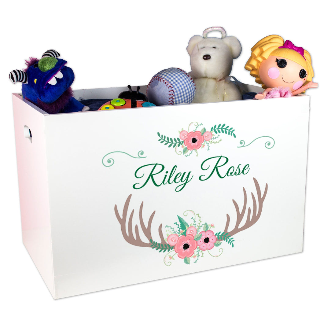 Open Top Toy Box - Floral Antler