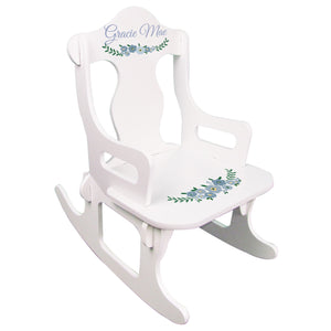 Personalized Puzzle Rocker - Blue Spring Floral