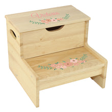 Wood Storage Stool - Blush Spring Floral