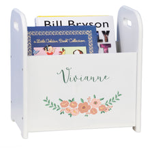 Personalized Book Caddy - Blush Spring Floral