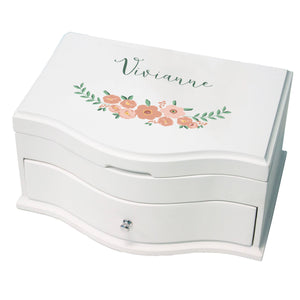 Personalized Princess Jewelry Box - Blush Spring Floral