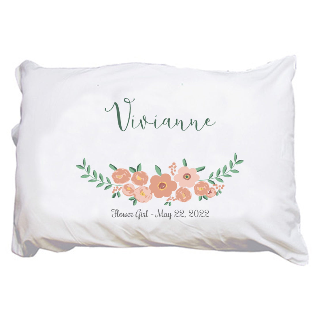 Personalized Pillowcase - Blush Spring Floral