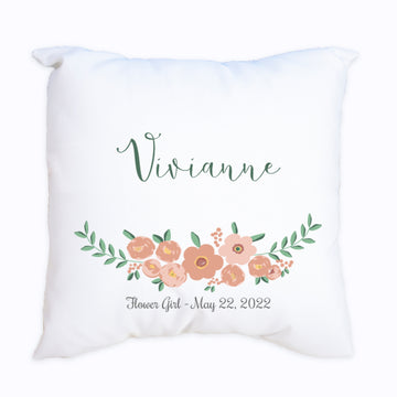 Personalized Throw Pillow - Blush Spring Floral - MyBambino.com