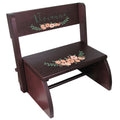 Personalized Blush Spring Floral Espresso Flip Stool