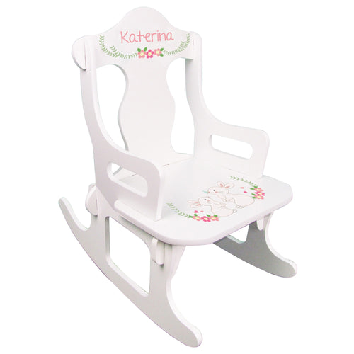 Personalized Puzzle Rocker - Floral Bunny