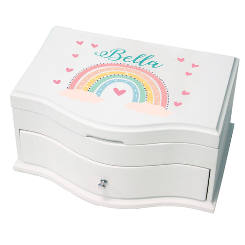 Personalized Boho Rainbow Jewelry Box