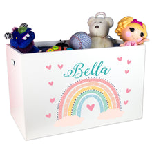 Personalized Boho Rainbow Open Top Toy Box