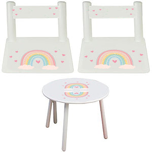 Personalized Boho Rainbow Table and Chair Set