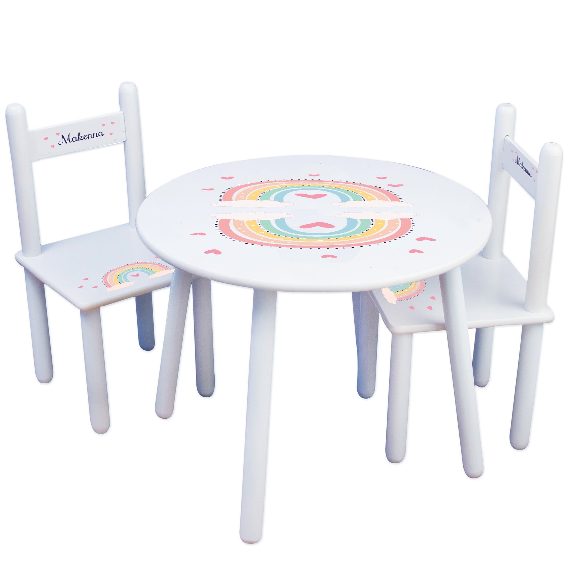 Personalized Boho Rainbow Table and Chair Set