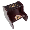 Personalized Espresso Two Step Stool - Retro Boho Rainbow