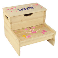 Wood Storage Stool - Brunette Cheerleader