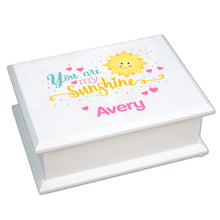 Personalized You Are My Sunshine Lift Top Jewelry Box