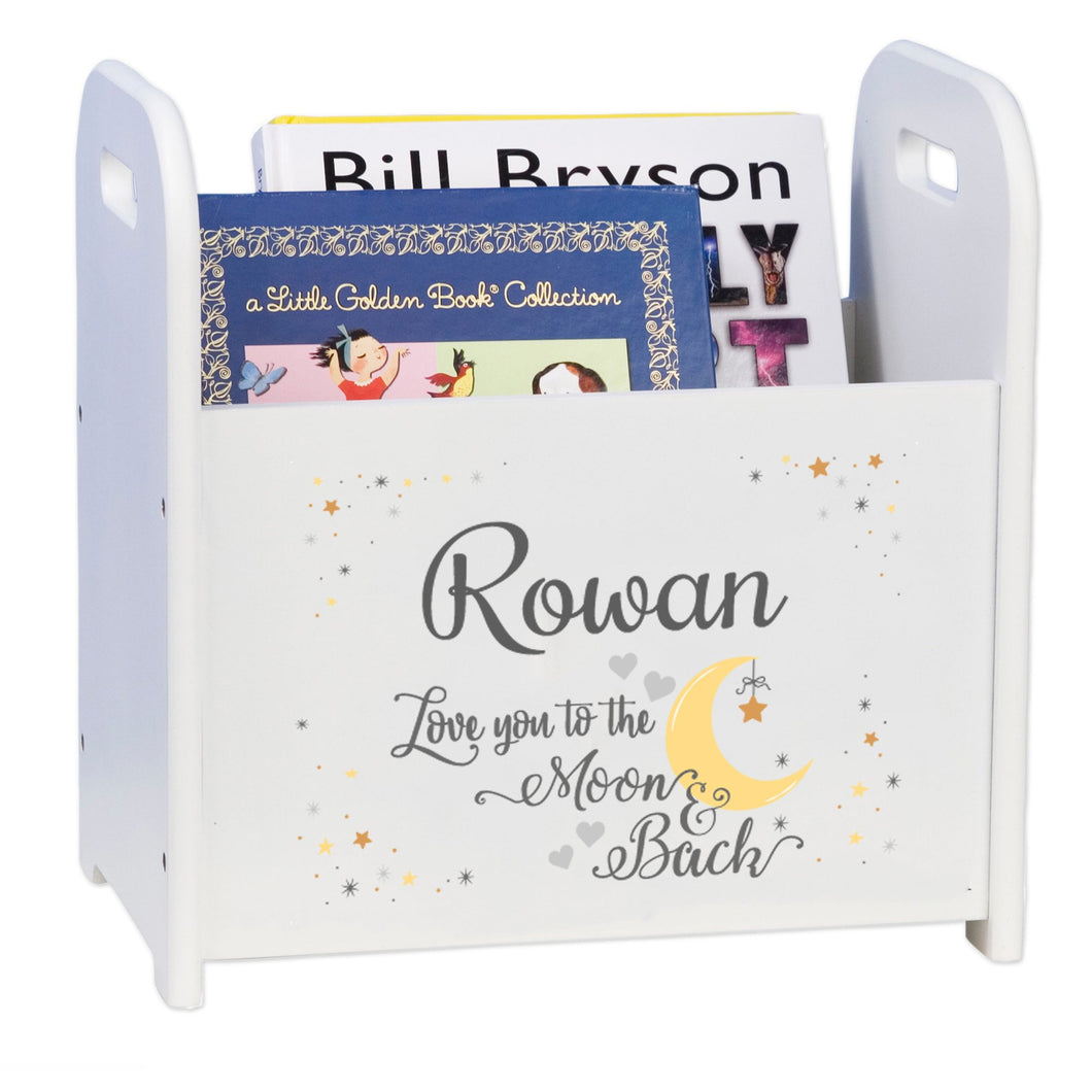 Personalized Love You to the Moon and Back Book Caddy