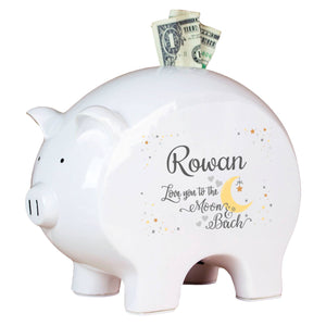 Personalized Love You to the Moon and Back Piggy Bank