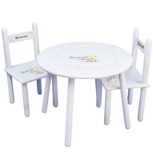Personalized Moon and Back Table and Chair Set