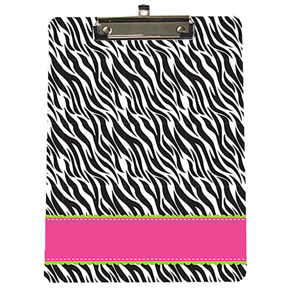 Personalized Zebra Print Clipboard