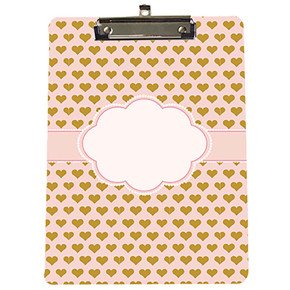 Girl's Personalized Clipboard - Heart of Gold