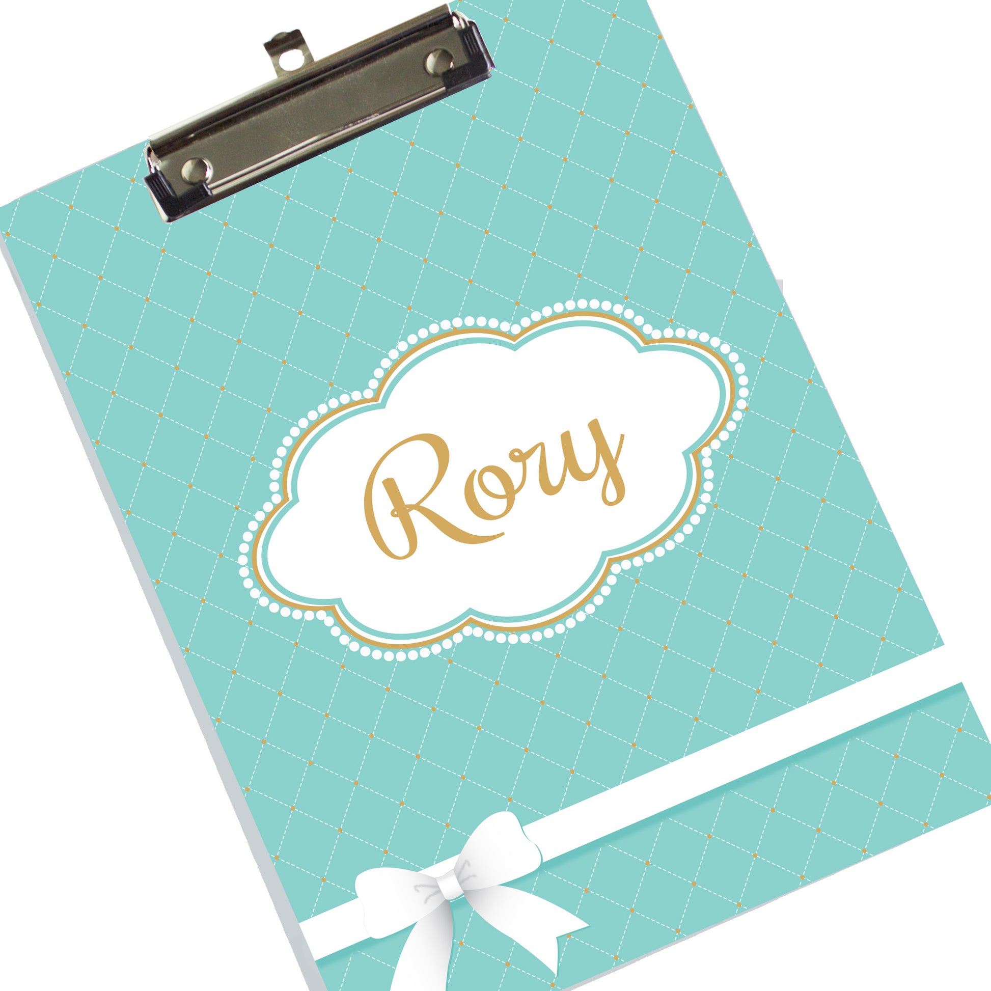 Custom Tiffany Blue Bow Clipboard