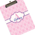 Custom Pink & Navy Quatrefoil Clipboard