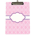 Custom Pink & Navy Quatrefoil Clipboard