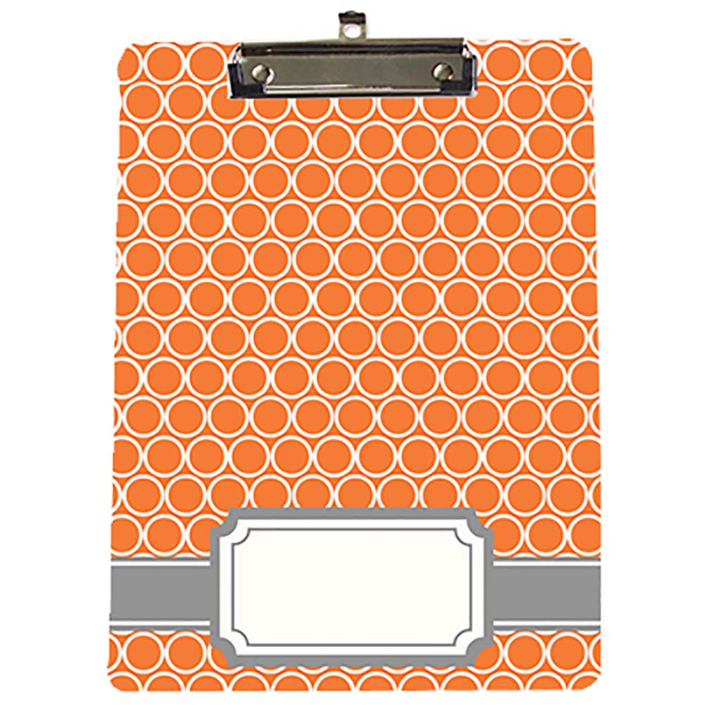 Custom Orange & Gray Ring Clipboard