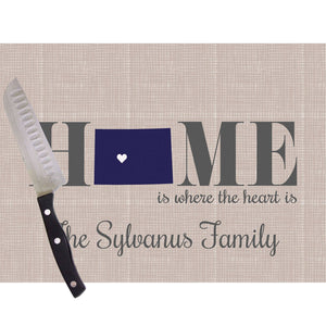 Home Is Colorado Glass Cutting Board