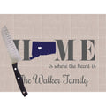 Home Is Connecticut Glass Cutting Board