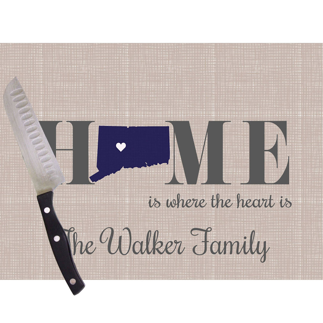 Home is where the heart is Cutting Board - Connecticut - MyBambino.com