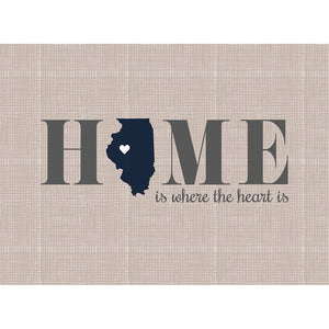 Home Is Illinois Glass Cutting Board