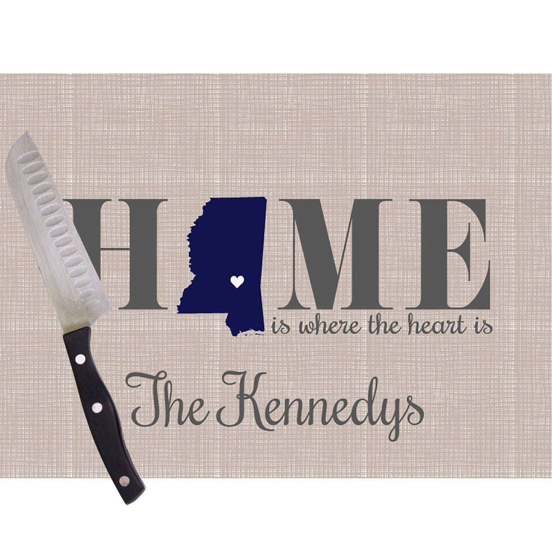Home is where the heart is Cutting Board - Mississippi - MyBambino.com