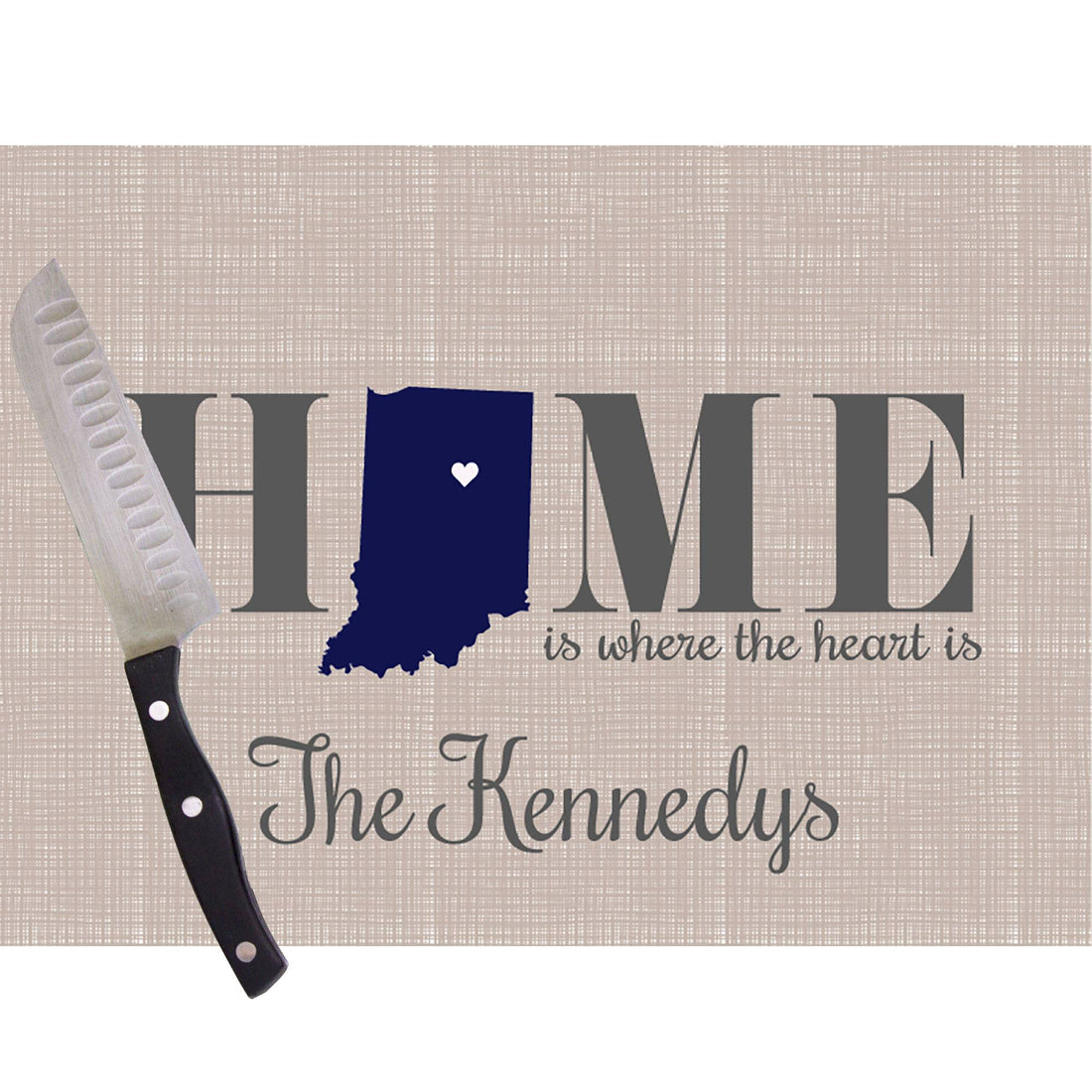 Home is where the heart is Cutting Board - Indiana - MyBambino.com