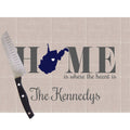 Home Is West Virginia Glass Cutting Board