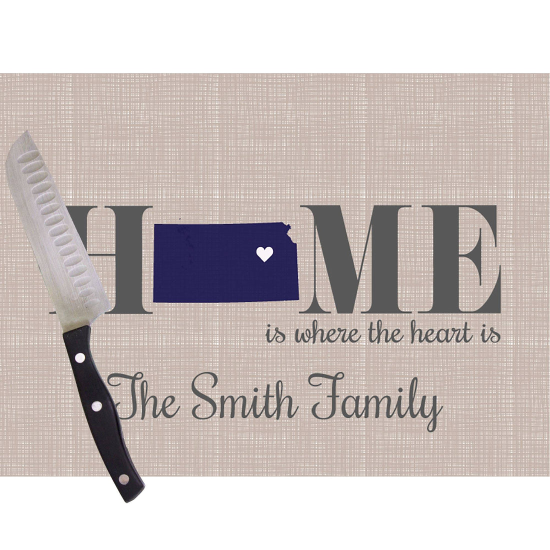 Home is where the heart is Cutting Board - Kansas - MyBambino.com
