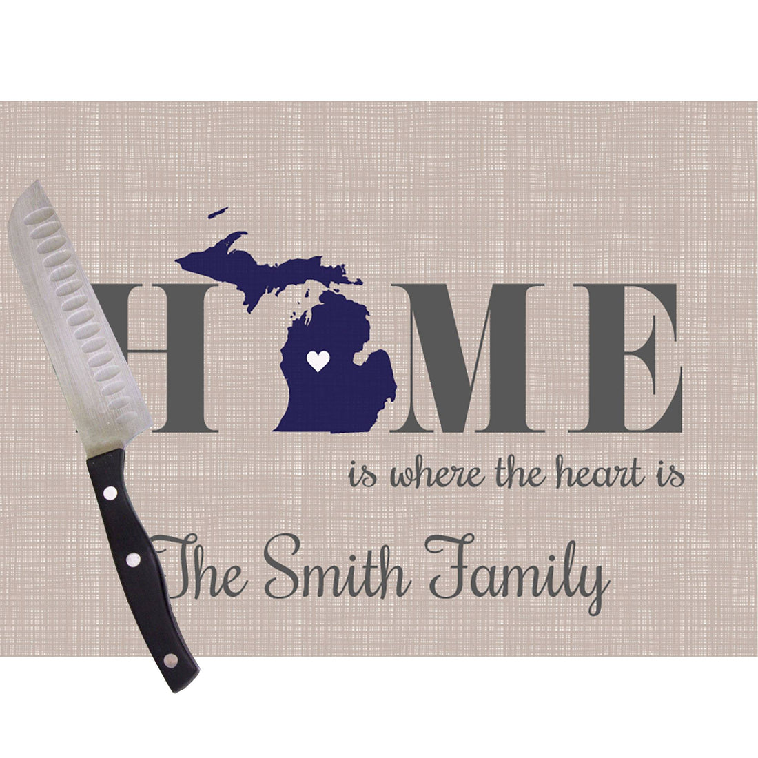 Home is where the heart is Cutting Board - Michigan - MyBambino.com