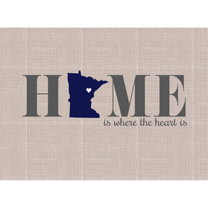 Home Is Minnesota Glass Cutting Board