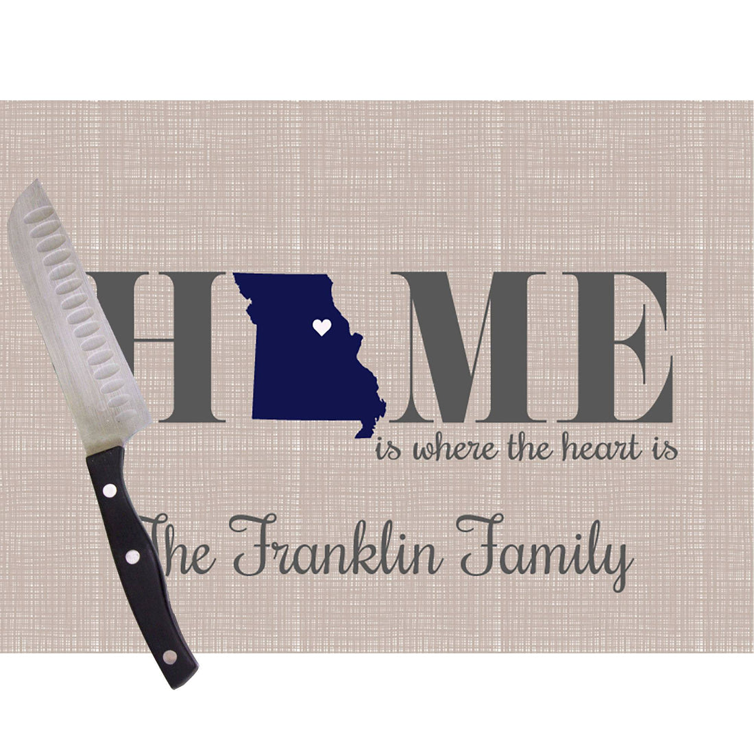 Home is where the heart is Cutting Board - Missouri - MyBambino.com